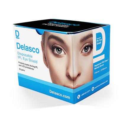 Delasco Black IPL Eye Shields - FDA Class 1 Eye Protection for IPL and LED Procedures 50 Pairs