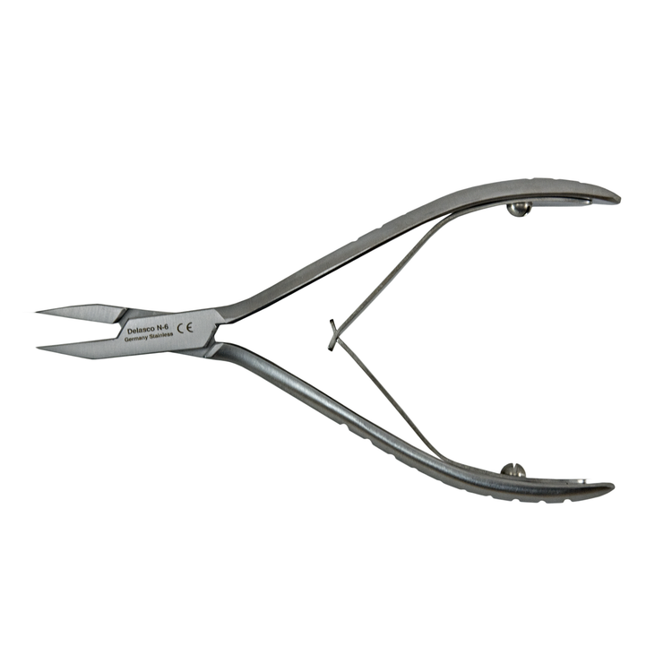 Delasco N-6 Nail Nipper 4 1/2", Straight Jaws, Double Spring, Delicate, Stainless Steel