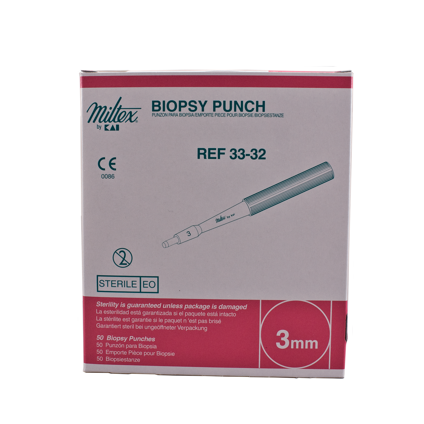 Miltex 33-32 Disposable Biopsy Punches, 3mm