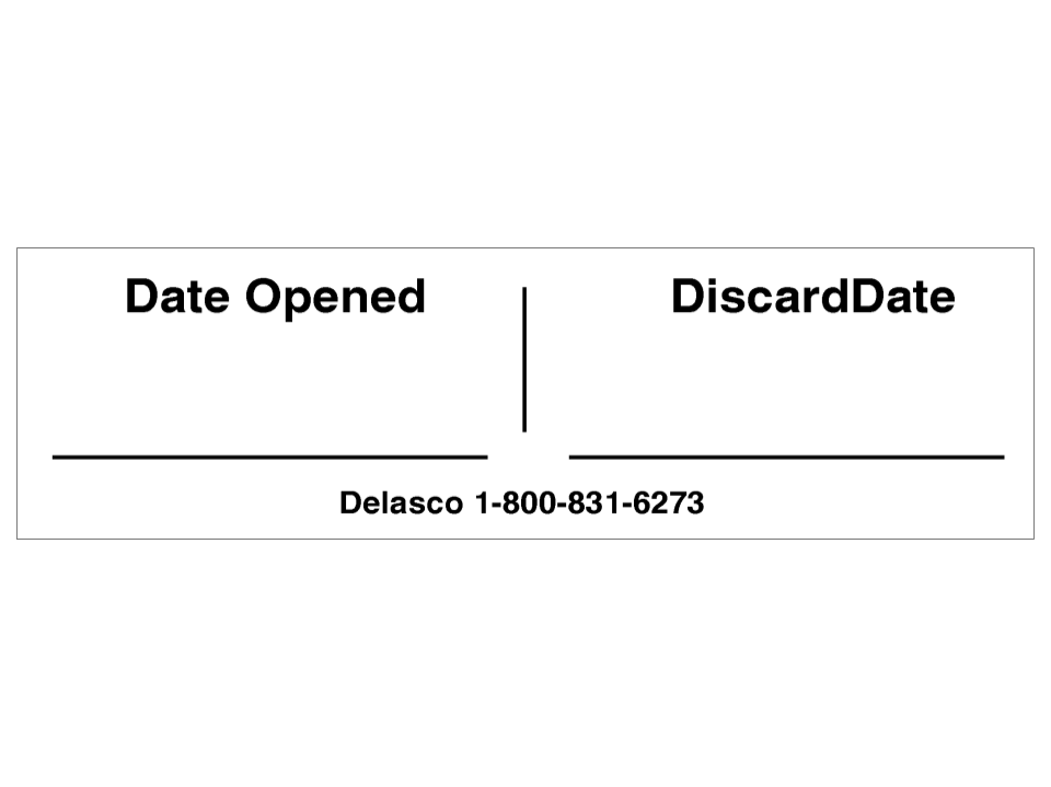 Delasco OD Opened Date and Discard Date Labels, Roll of 250