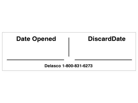 Delasco OD Opened Date and Discard Date Labels, Roll of 250