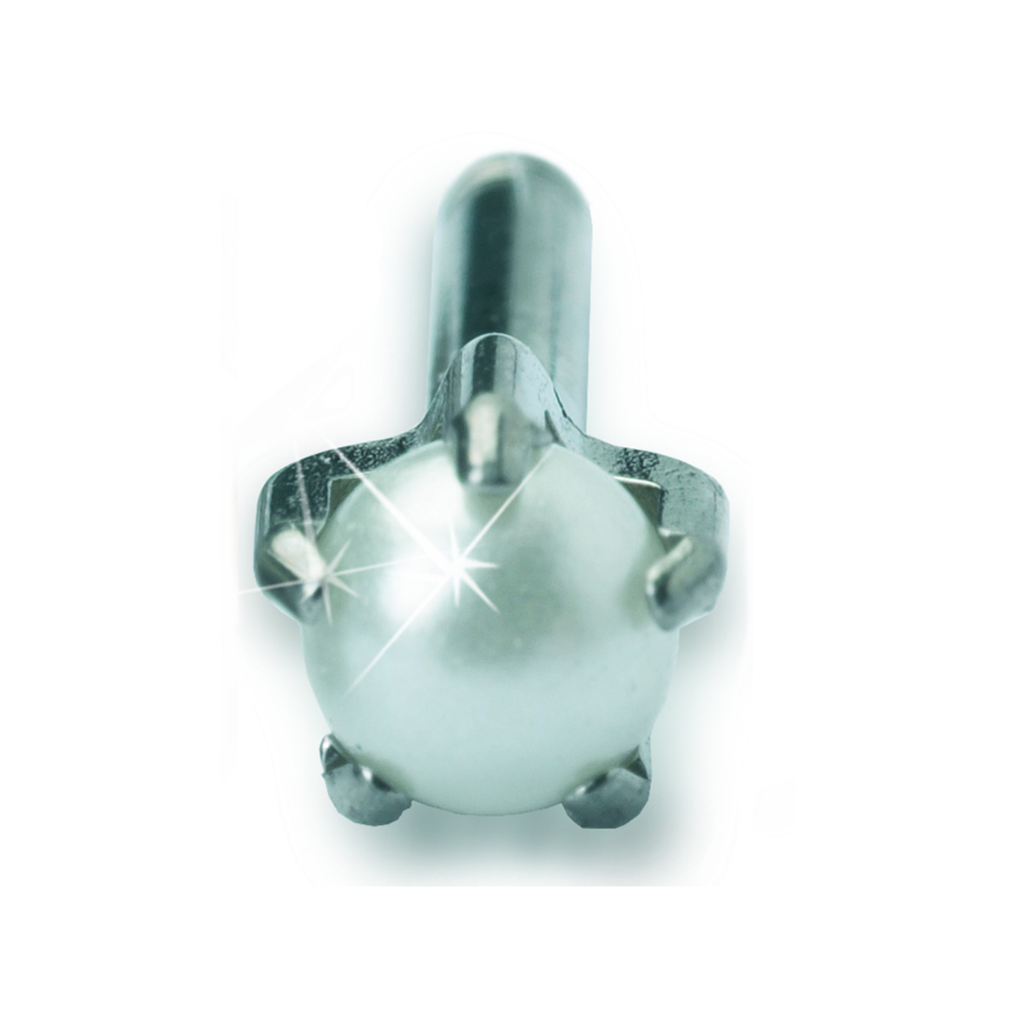 Blomdahl Earring Cassettes for use with Blomdahl Piercing Gun only, Silver Titanium Pearl, Box of 10