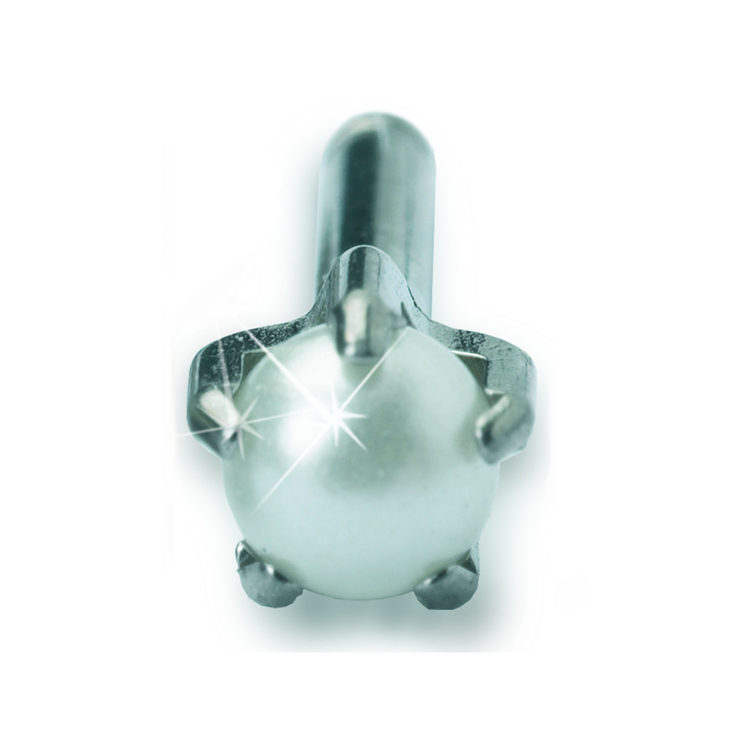 Blomdahl Earring Cassettes for use with Blomdahl Piercing Gun only, Silver Titanium Pearl, Box of 10