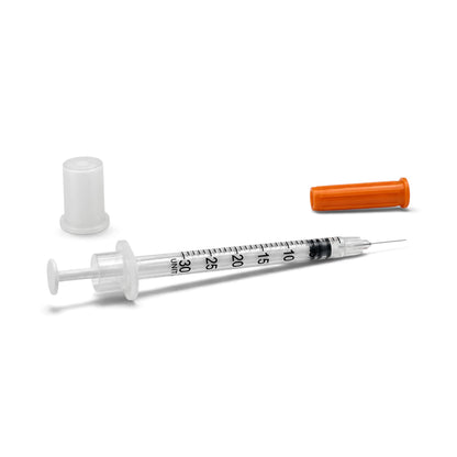 Delasco Insulin Syringe, 0.3 ml, 31G x 5/16" (8 mm), Box of 100
