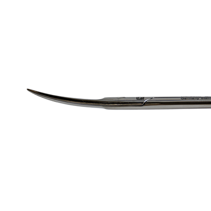 Delasco S-137 Iris Scissors 4.5 in Curved 25mm Sharp/Sharp, One Blade Serrated SuperCut