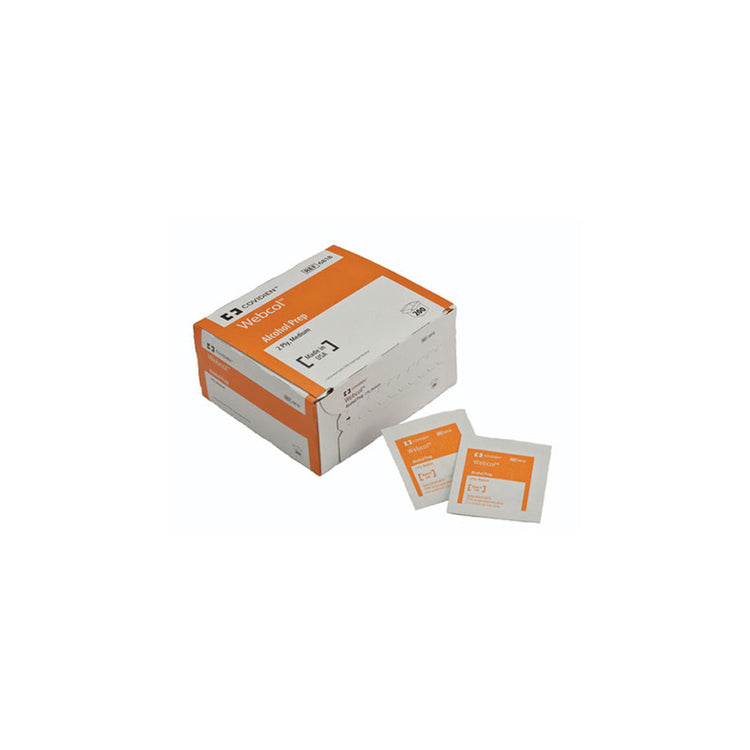 Coviden 5110 Webcol Alcohol Prep Pads, Sterile, Large, Box of 200