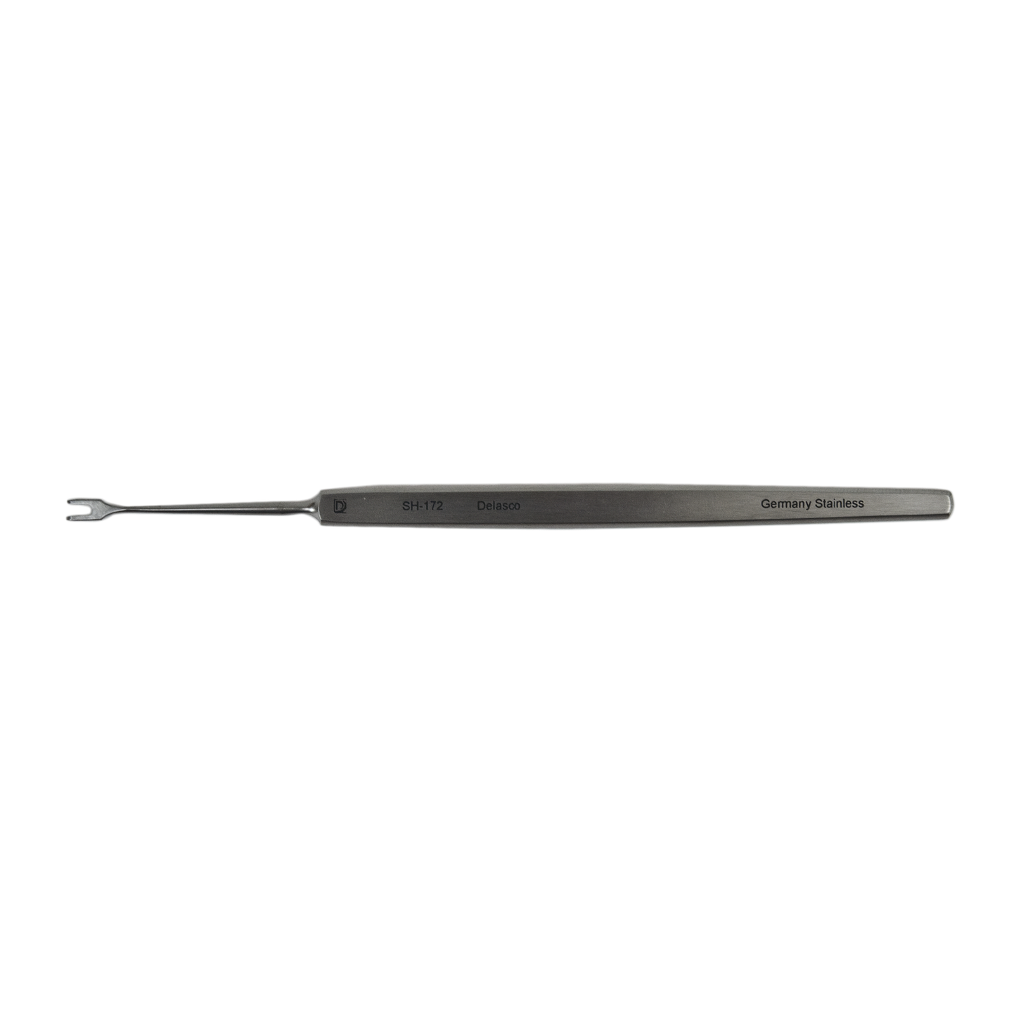 Delasco SH-172 Guthrie Skin Hook 5 in Straight Hook 1mm Dia. X 2mm Wide 2 Prong, Sharp