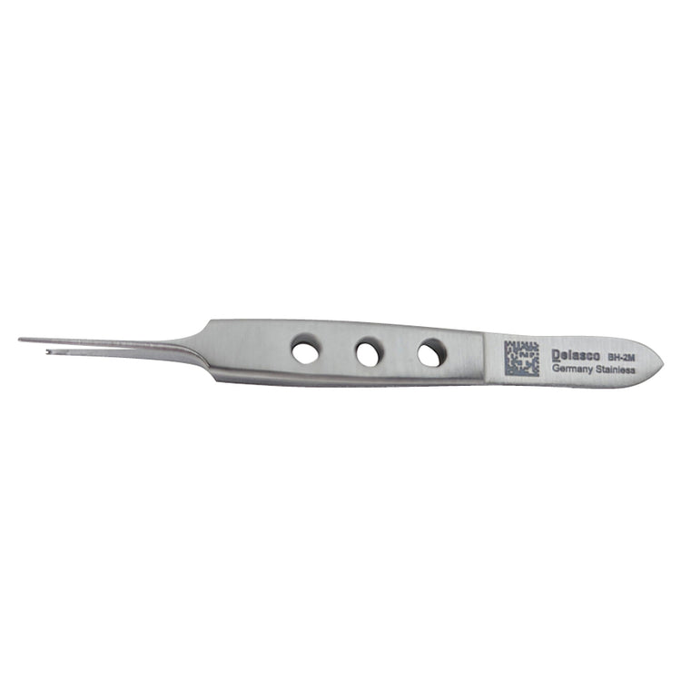 Delasco BH-2M Dextra Bishop Harmon Forceps, 3.375in, Straight, 0.8mm, 1x2 Teeth