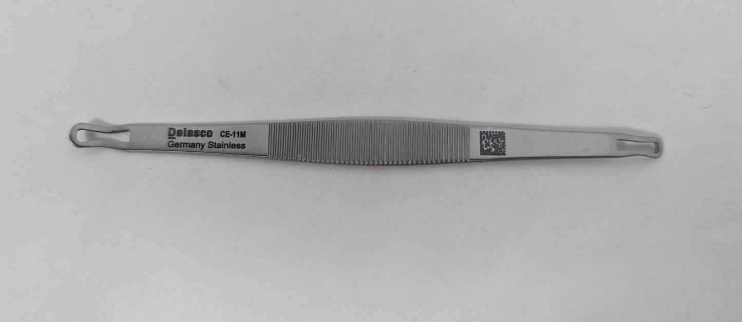 Delasco CE-11M Dextra Schamberg comedone extractor, regular, 2 pinched ends