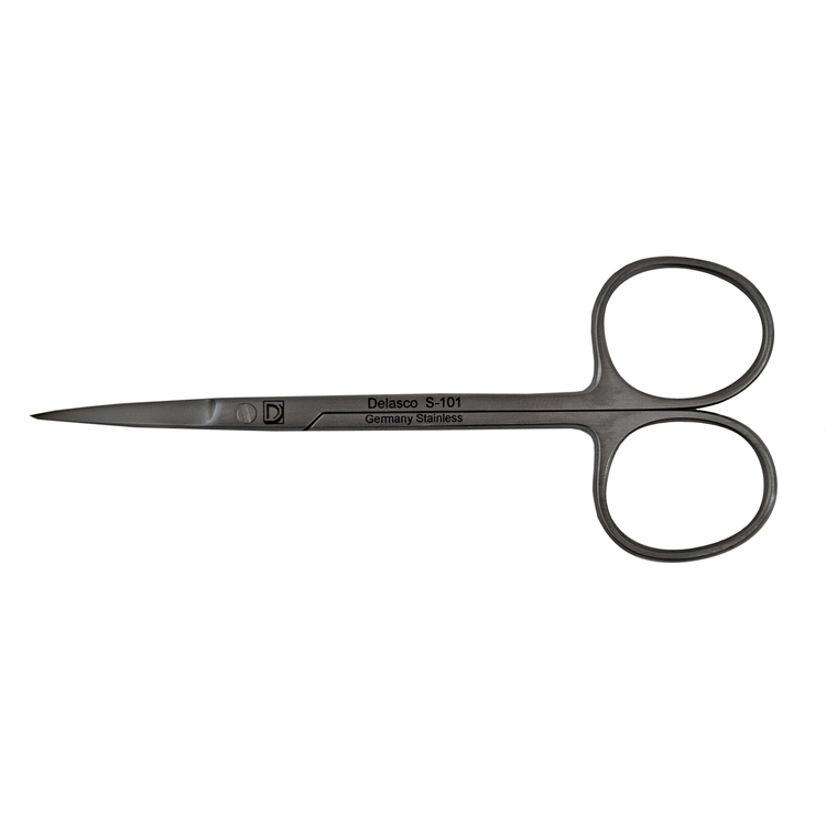 Delasco S-101 Oliver Suture Applying Scissors (11.5cm) 4 1/2", Sharp/Sharp Tips, Straight, Stainless Steel