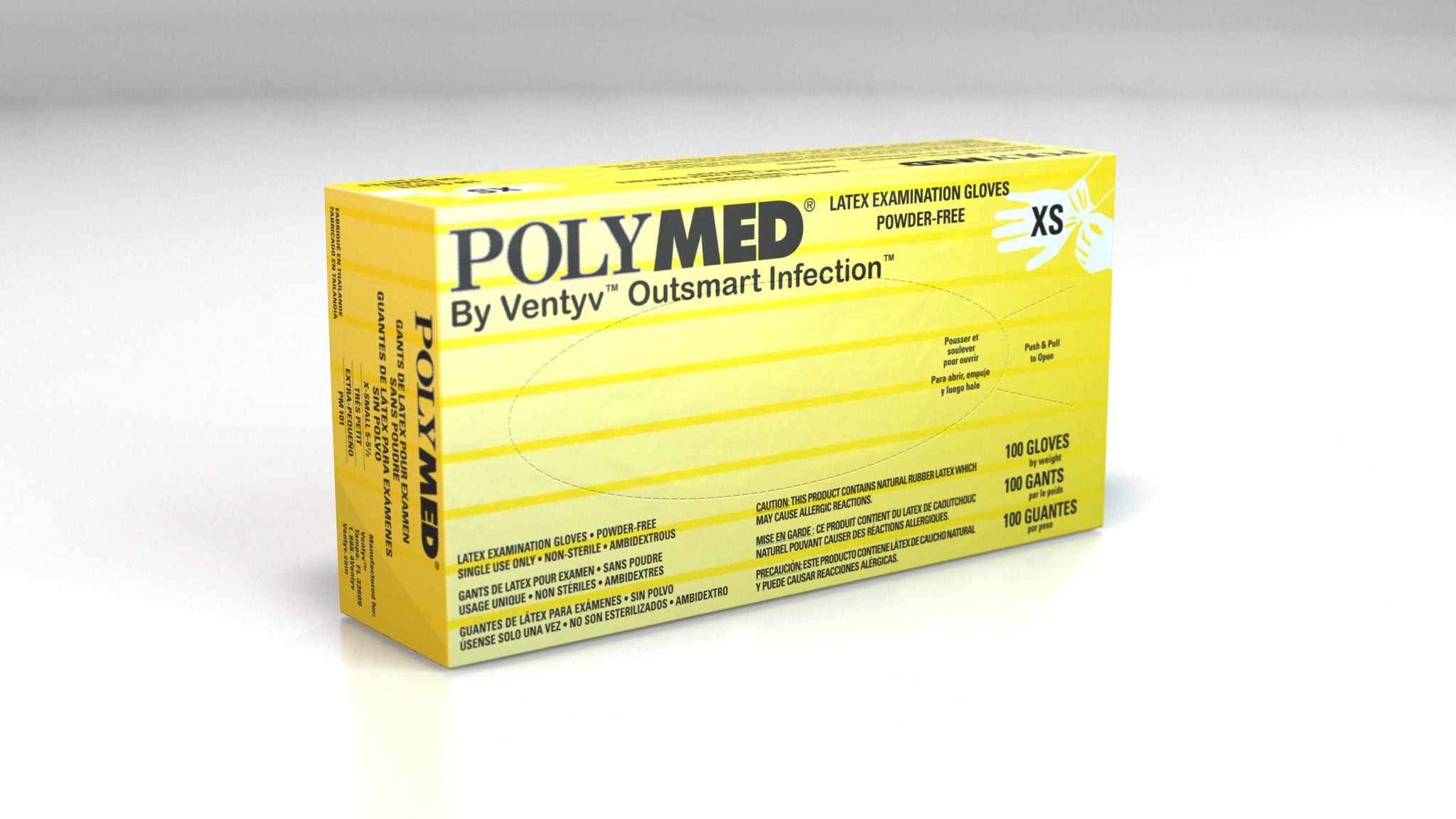 Ventyv Polymed Latex Gloves, Box of 100 - Delasco