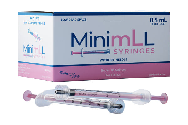 Air-Tite MinimLL® 0.5 ml Luer Lock Syringe, Box of 100