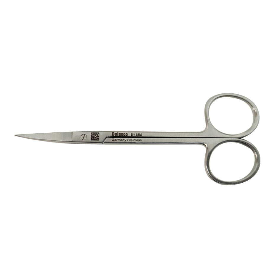 Delasco S-118M Dextra Iris Scissors 4 1/2", Curved, Sharp/Sharp Tips