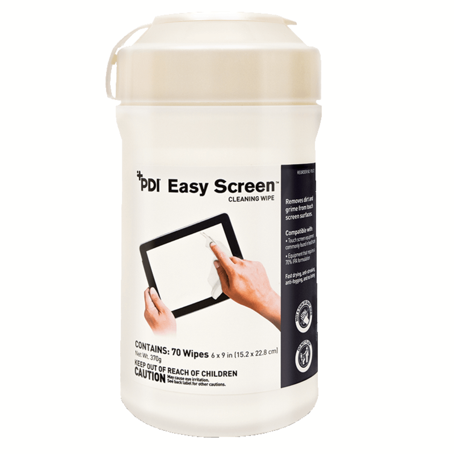 PDI P03672 Easy Screen Cleaning Wipe, 70 Wipes per Canister
