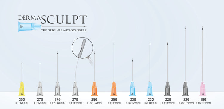 DermaSculpt 25G x 1 ½" (40mm). Blunt Bevel Cannula