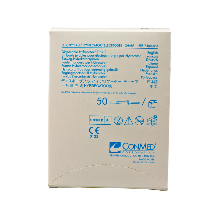 ConMed 7-100-8BX Electrolase Tips, Sharp, Sterile, Box of 50