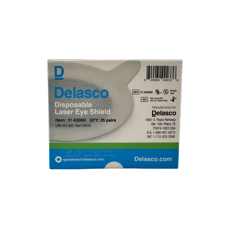 Delasco Laser Eye Shields - FDA Class 1 Eye Protection for Laser, IPL, and LED Procedures 50/Box