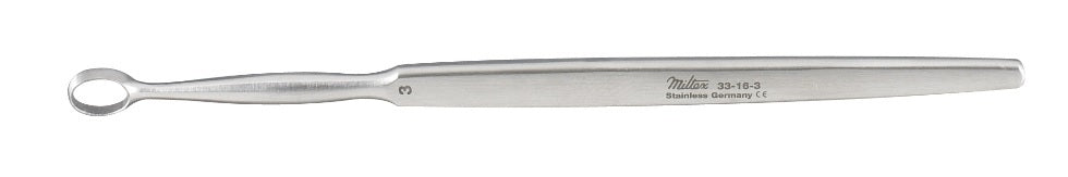 Miltex Piffard Dermal Curette, 5.625 in, Oval, Size 3 (6mm x 8.6mm), Narrow Handle