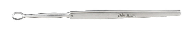 Miltex Piffard Dermal Curette, 5.625 in, Oval, Size 3 (6mm x 8.6mm), Narrow Handle