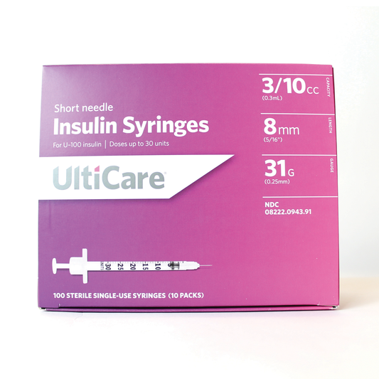 UltiCare 09439 0.3ml 31 G x 5/16 in. (8 mm) Insulin Syringe with Needle