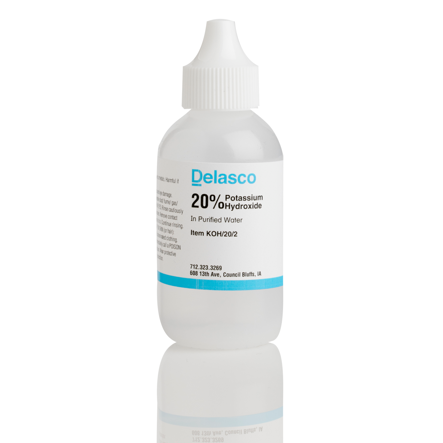 Delasco KOH/20/2 Potassium Hydroxide 20% in Water 2 oz