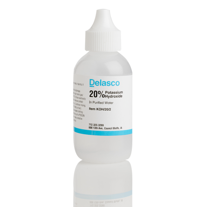 Delasco KOH/20/2 Potassium Hydroxide 20% in Water 2 oz