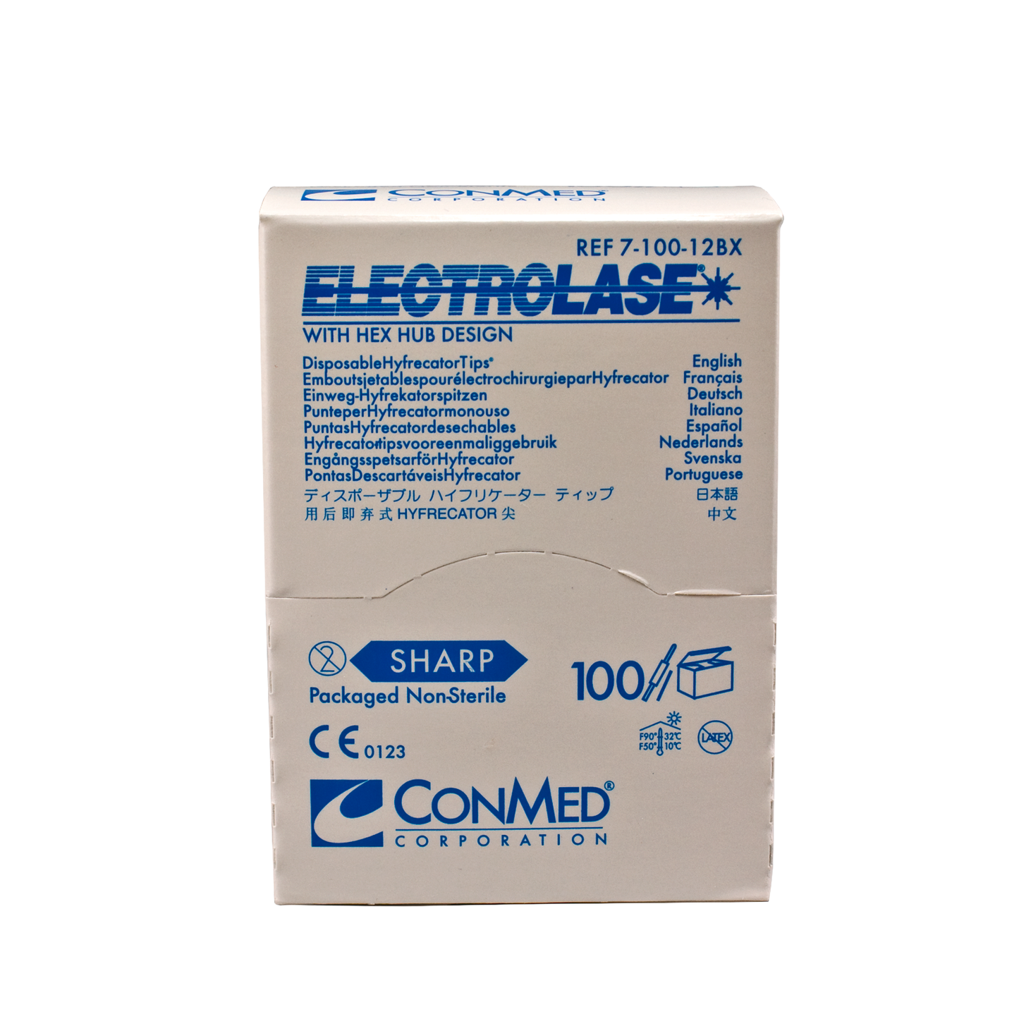 ConMed 7-100-12BX Electrolase Tips, Sharp, Non-Sterile, Box of 100