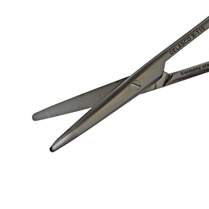 Delasco S-110 Lexer-Baby Scissors 4" (10cm), Curved, Blunt/Blunt, Stainless Steel