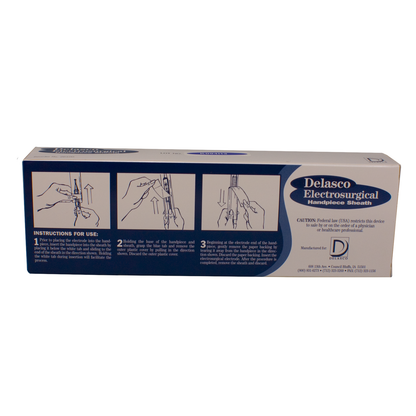 Delasco 26100 Non-Sterile Electrosurgical Sheaths, Box of 100