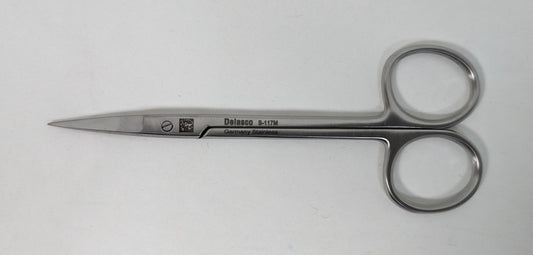 Delasco S-117M Dextra Iris Scissors 4 1/2" , Straight, Sharp/Sharp Tips