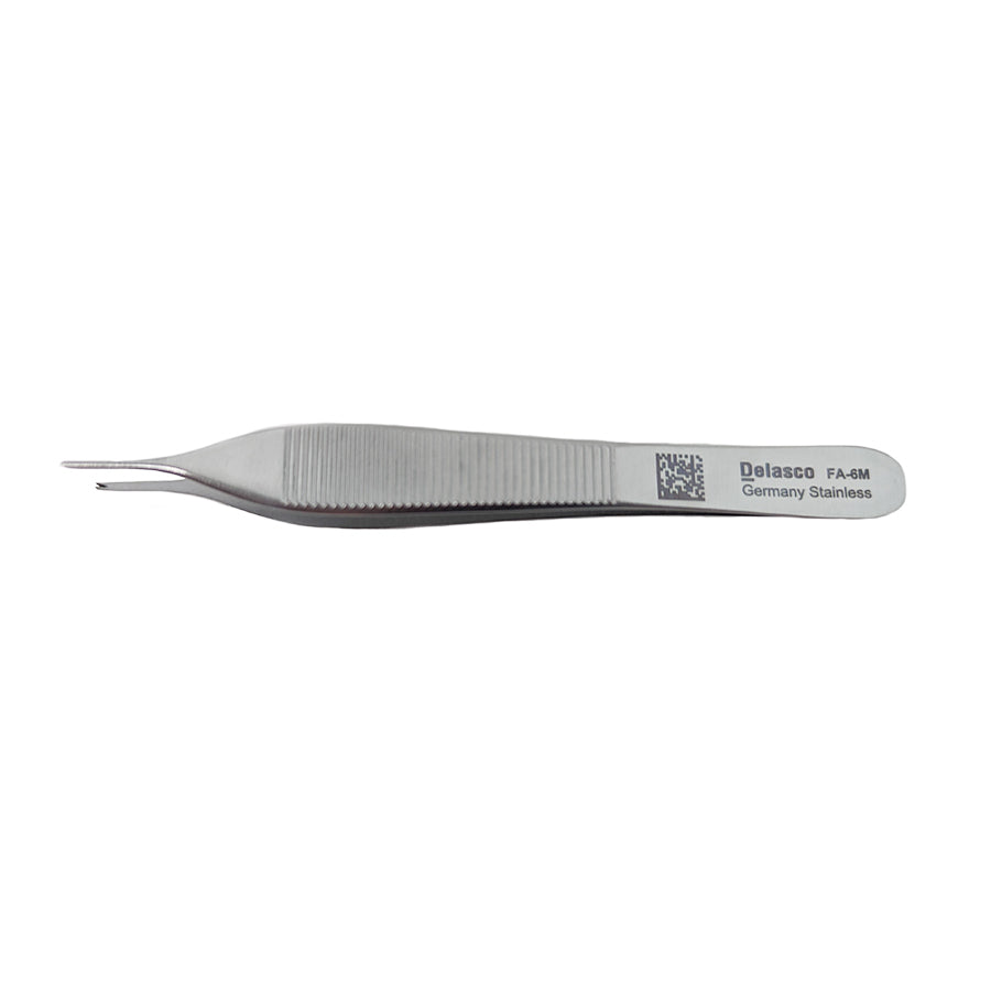 Delasco FA-6M Dextra Micro-Adson Forceps 4.75 in Straight 1mm 1x2 Teeth