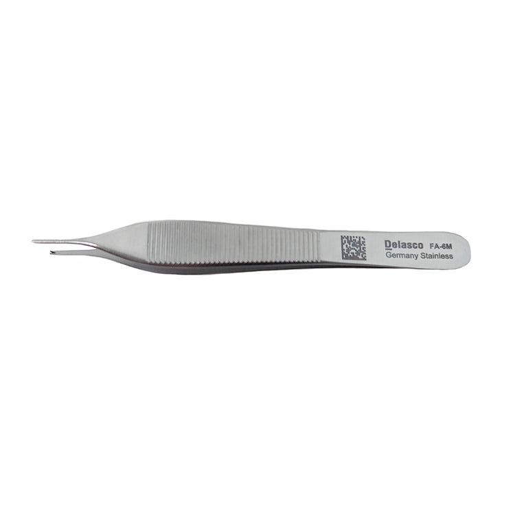 Delasco FA-6M Dextra Micro-Adson Forceps 4.75 in Straight 1mm 1x2 Teeth