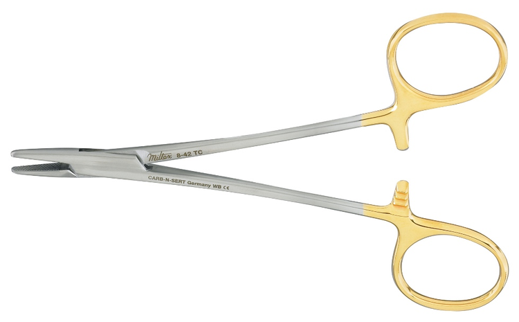 Miltex Mayo-Hegar Needle Holder 5 1/2" Serrated Jaws, Tungsten Carbide