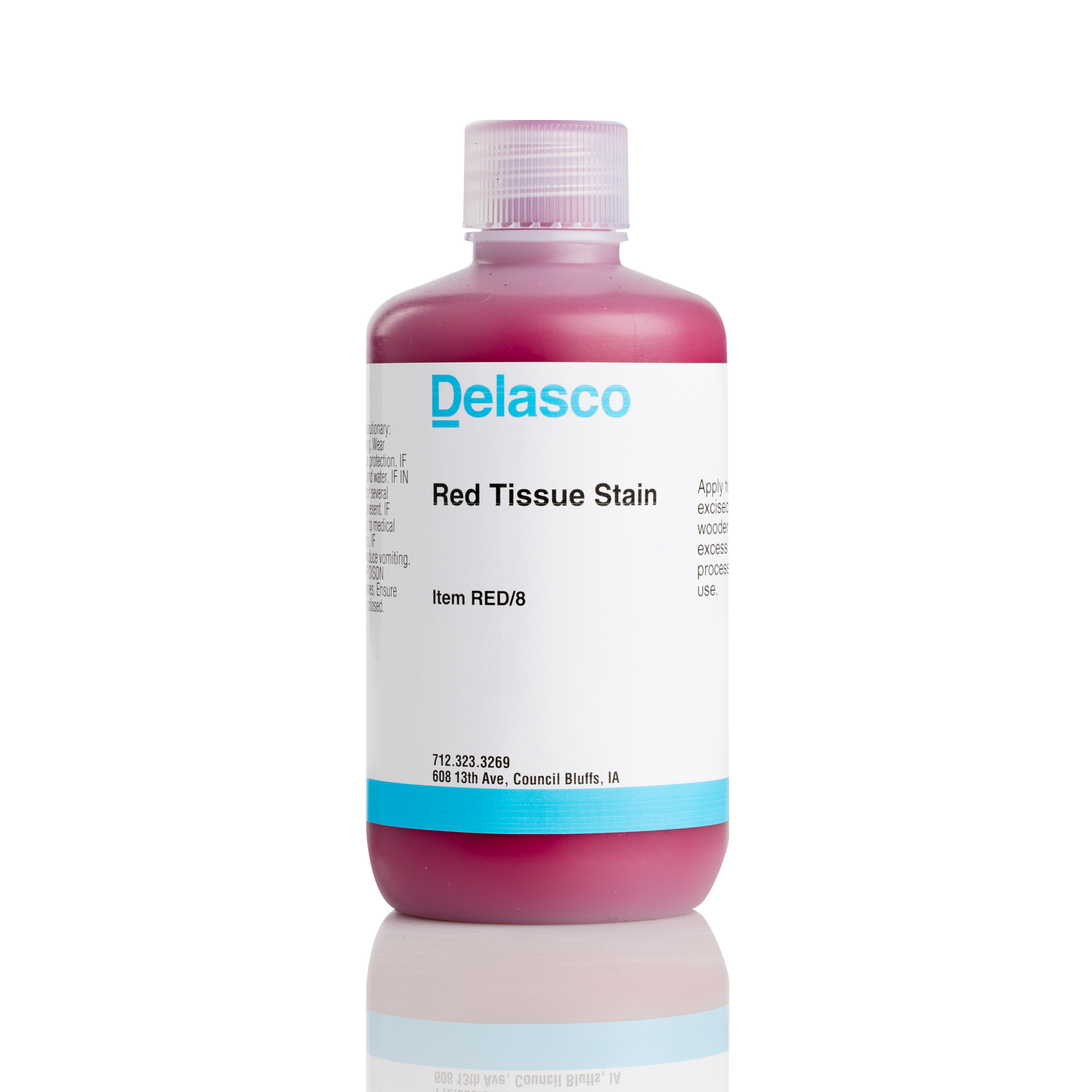Delasco RED/8 Red Tissue Stain 8 oz