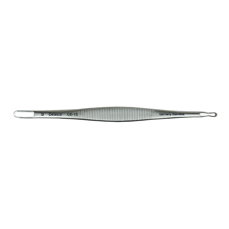 Delasco CE-13 Schamberg comedone extractors, extra fine, 1 pinched end, 1 squared end