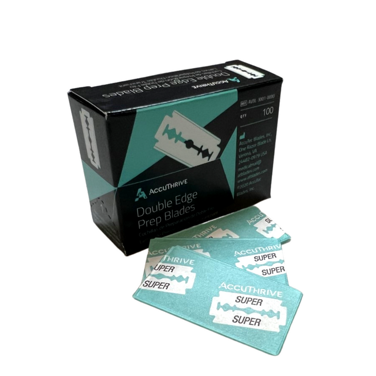 AccuThrive AVBL-3001-0000 Double Edge Blades, Individually Wrapped, Box of 100