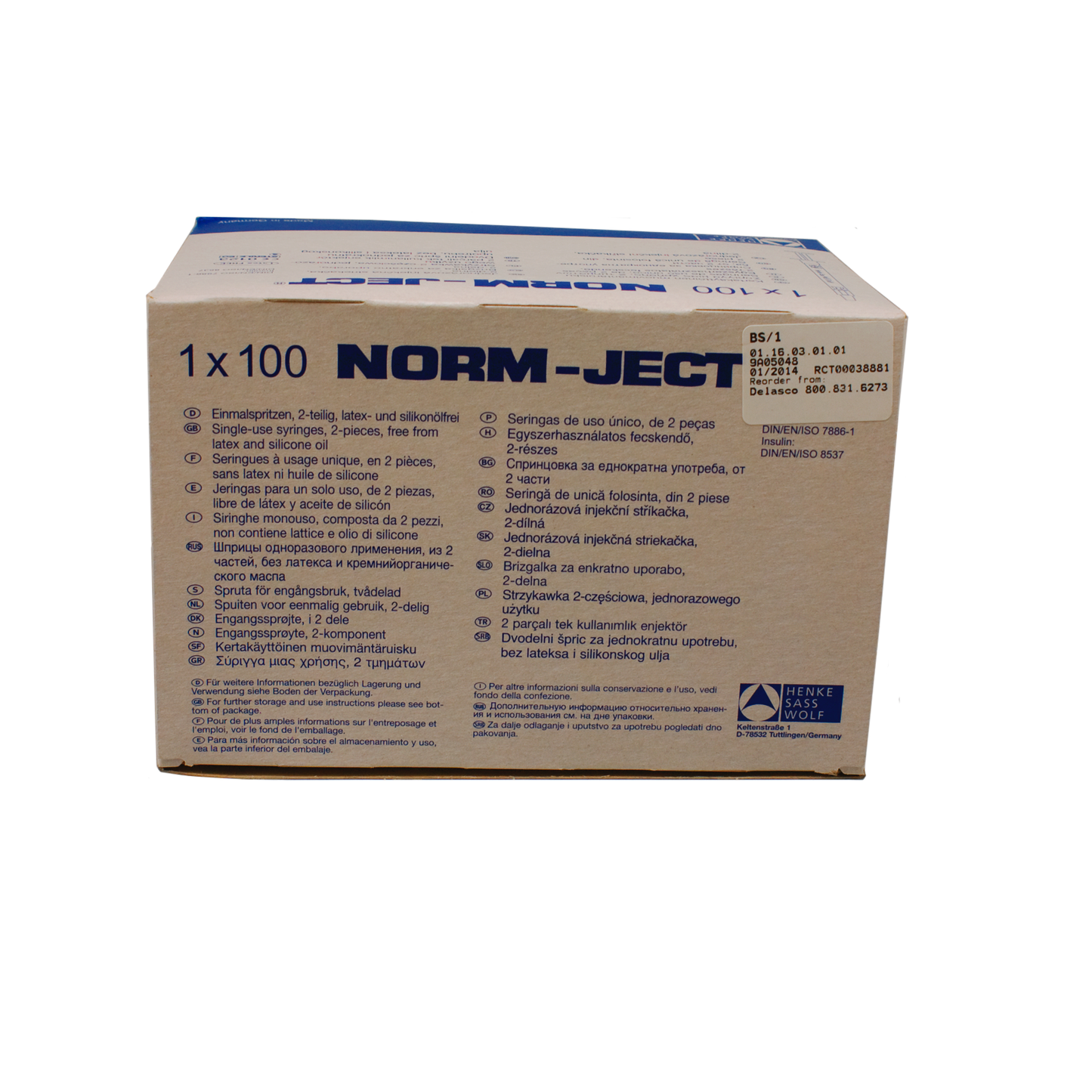 AirTite Products NJ-9166017-02 Norm-Ject 1 ml Polypropylene Luer Slip Tip Capsule Syringe