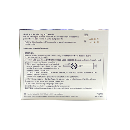 BD 305620 0.5 ml 27 G x 1/2 in. Syringe with Permanent Needle