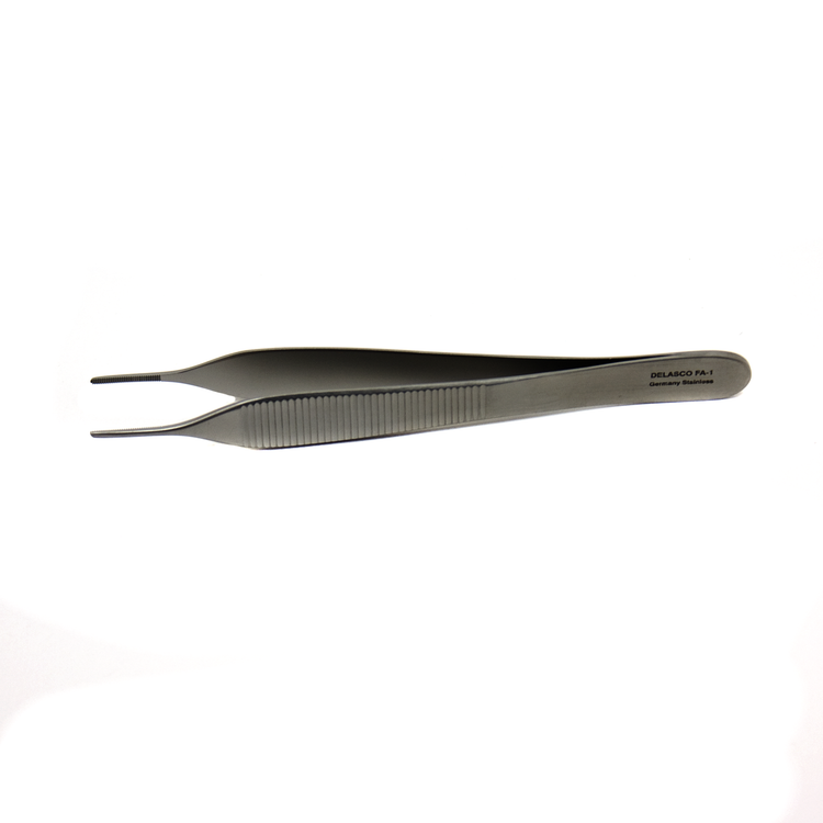 Delasco FA-1 Adson Forceps 4.75 in Straight 1.5mm Serrated