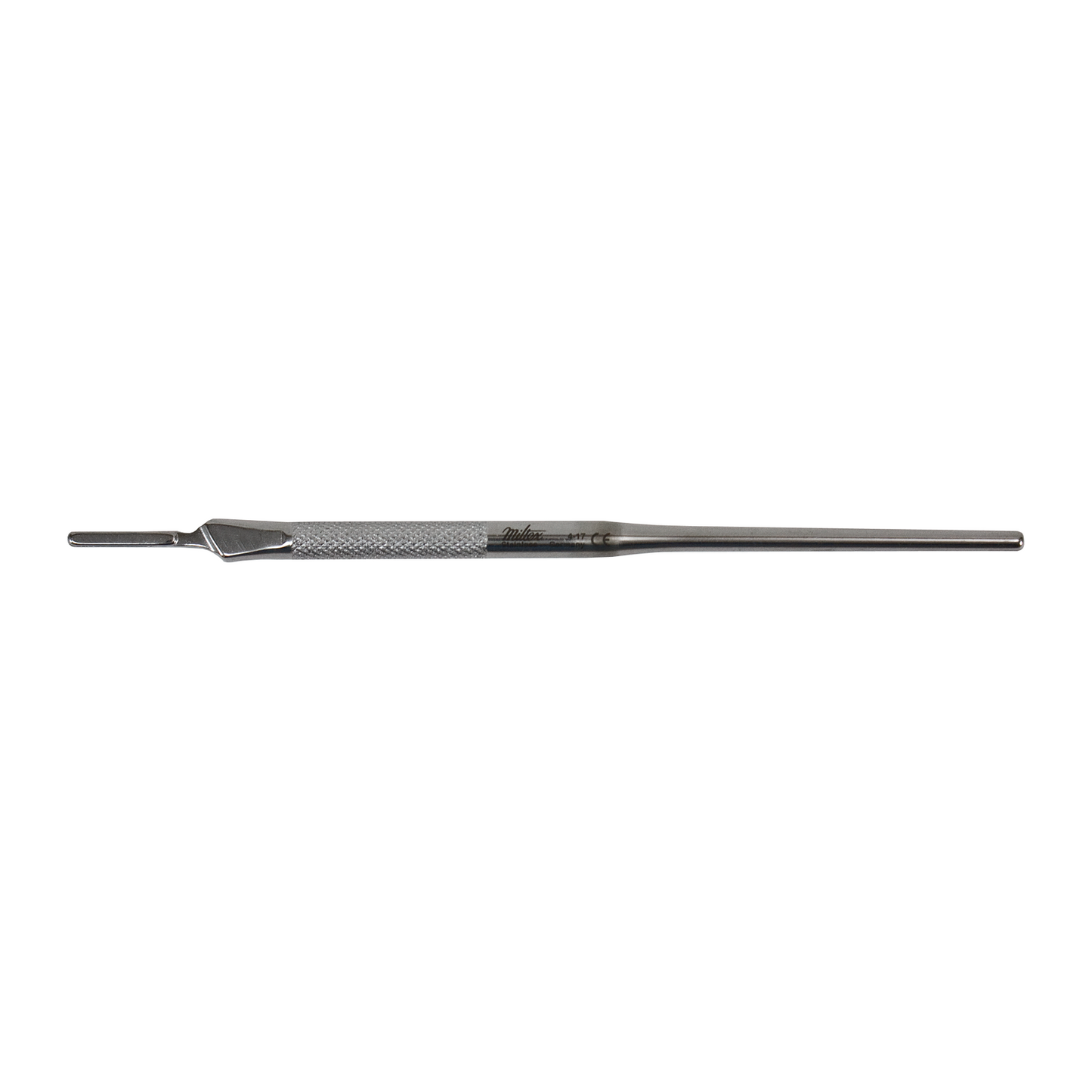 Siegel Knife Handle, 6" (155mm), round knurled, fits surgical blade #'s 10 thru 15C, by Miltex
