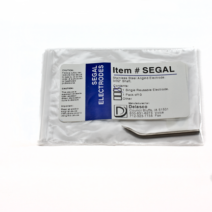 Segal Reusable Electrode, 3/32" Shaft Polished, Angled, Each