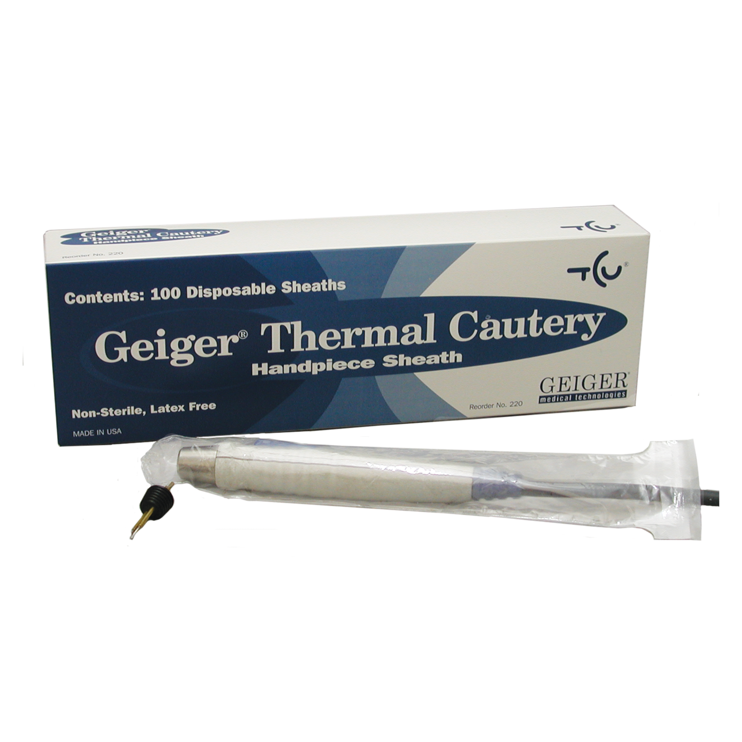 Geiger 220 TCU Disposable Handpiece Sheaths, Dispenser Box of 100