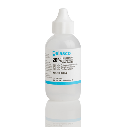 Delasco KOHD/20/2 Potassium Hydroxide 20% with DMSO 2 oz