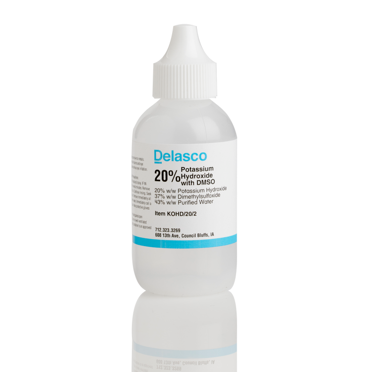 Delasco KOHD/20/2 Potassium Hydroxide 20% with DMSO 2 oz