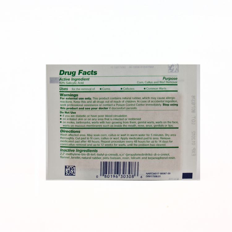 Curad 1496 Mediplast 40% Salicylic Acid Plaster, Corn, Callus and Wart Remover, 2 x 3 in, 25 Pads
