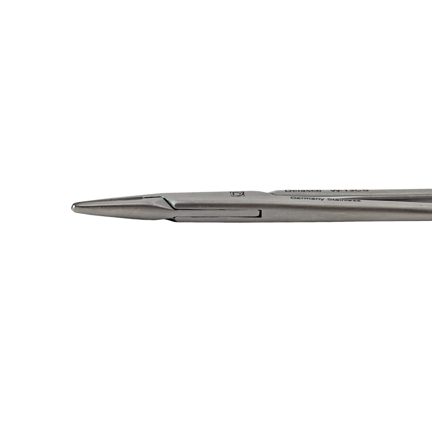 Delasco W-13CS Webster Needle Holder 5 in Straight 2 mm Serrated Tungsten Carbide