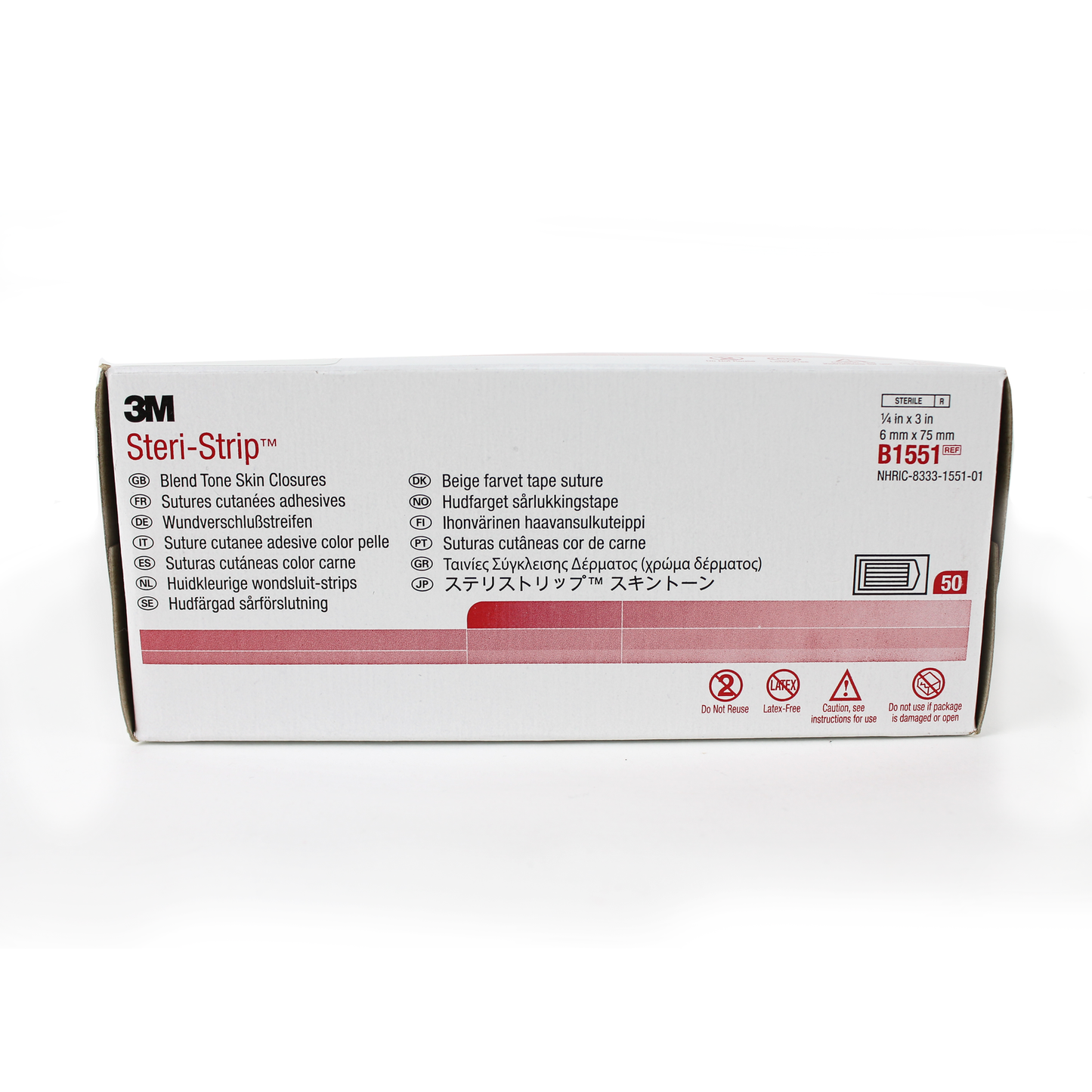 3M B1551 Steri-Strip Blend Tone Skin Closures, 3 Strips/Envelope