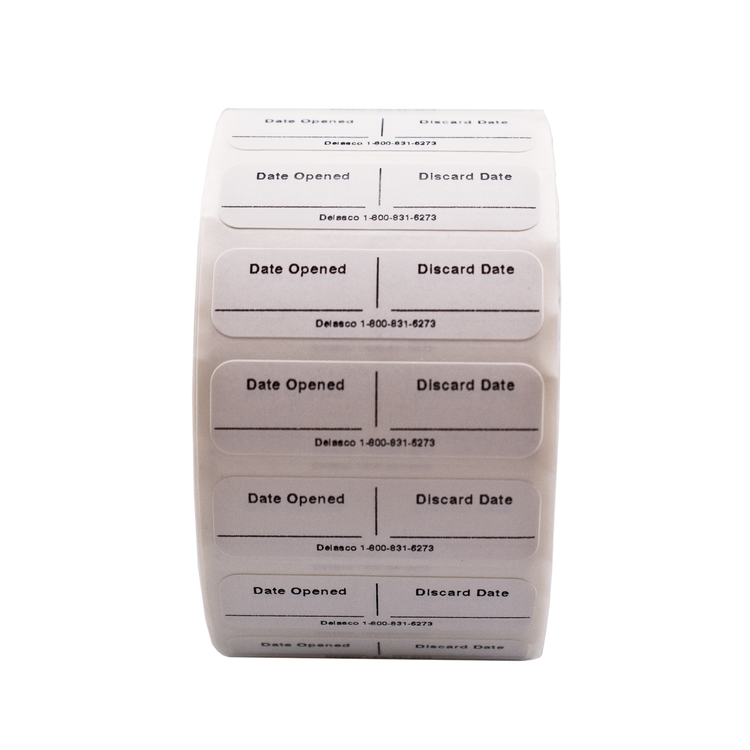 Delasco OD Opened Date and Discard Date Labels, Roll of 250