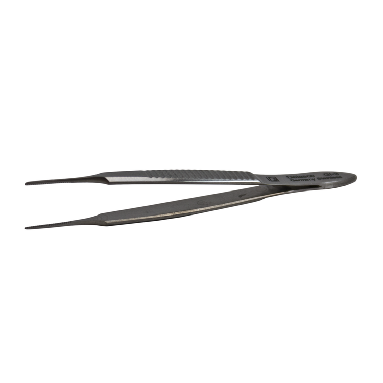 Delasco GI-3 Iris-Graefe Forceps 2.75 in Straight 1mm Serrated