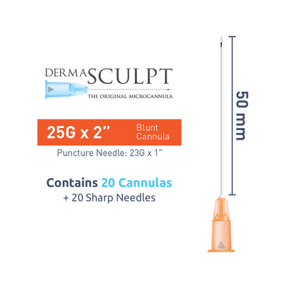 DermaSculpt 25G x 2" (50mm) Blunt Bevel Cannula